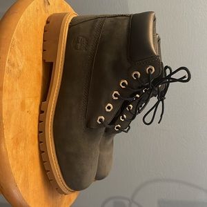 Brand new Timberlands. Greyish navy blue.